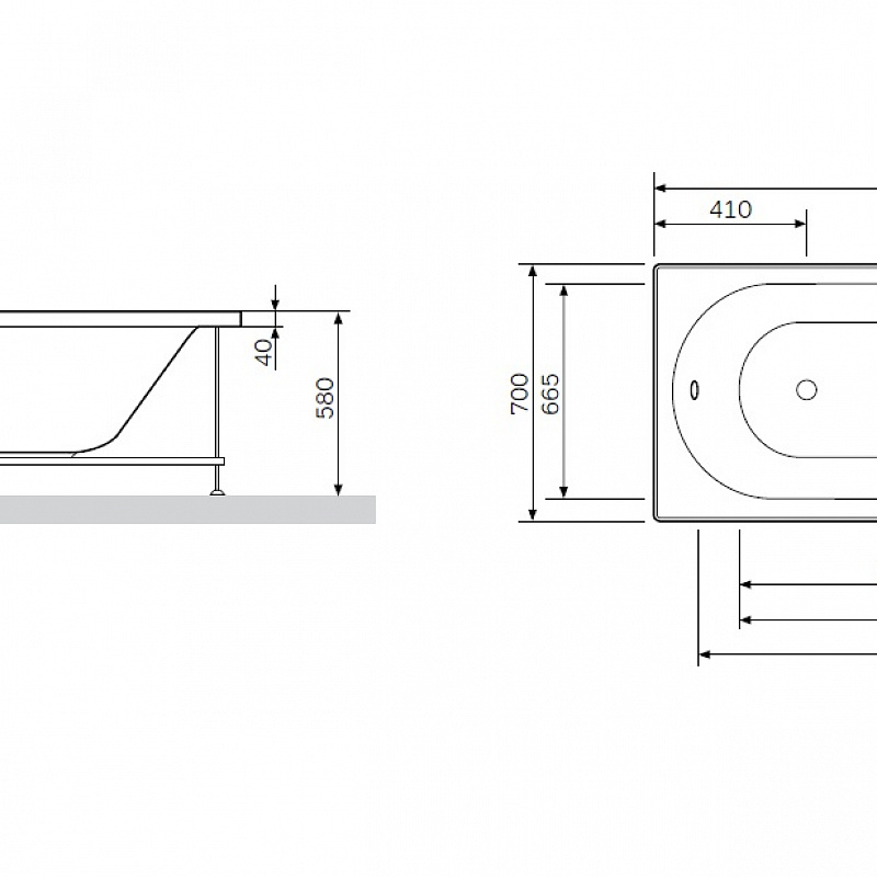 W72A-170-070W-R2 каркас для ванны 170х70 AM.PM Spirit - Вид №1