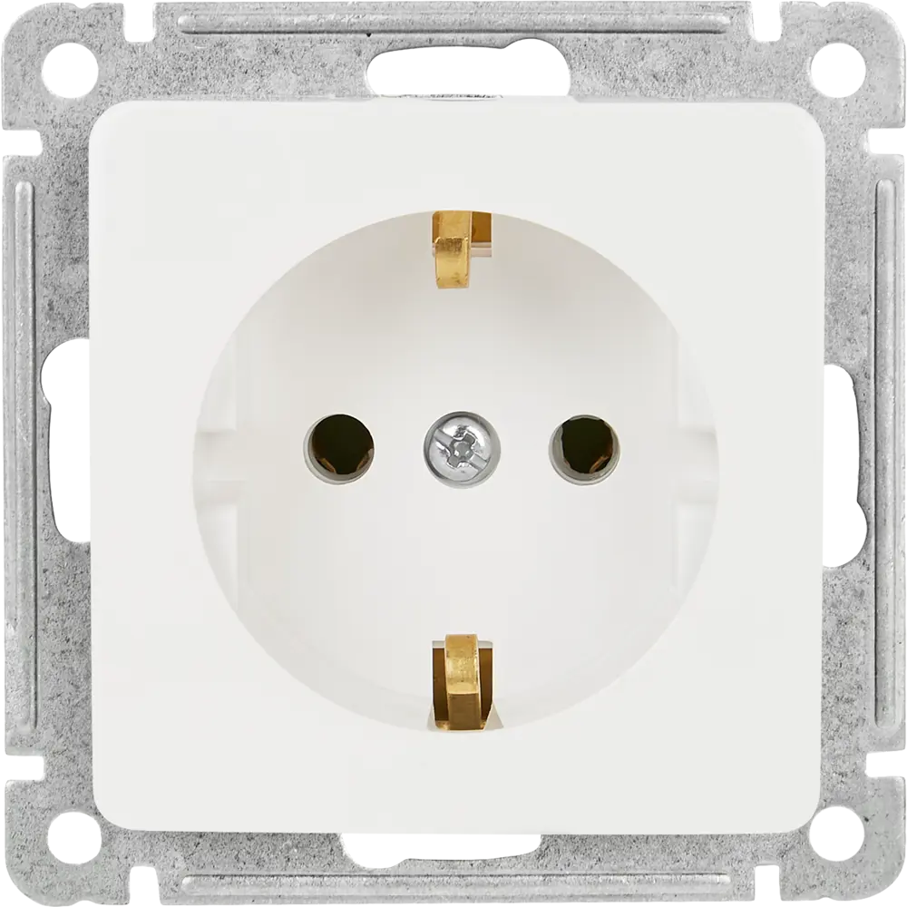 Розетка встраиваемая Hegel Мастер с заземлением цвет белый STLM-2110604