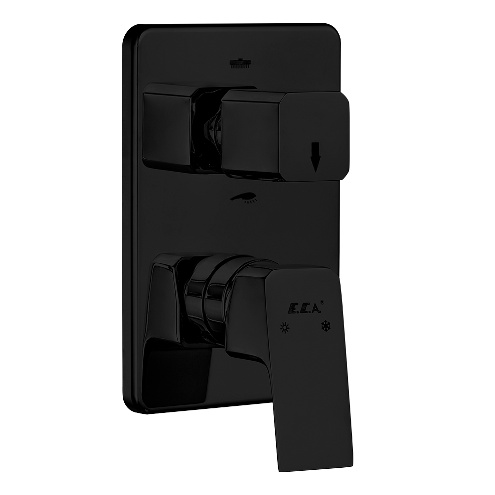 102167205c1-kde  Смеситель для ванны / душа скрытого монтажа Tiera, монтируемый на поверхность, 2-ходовой - матовый черный Eca  - Вид №1