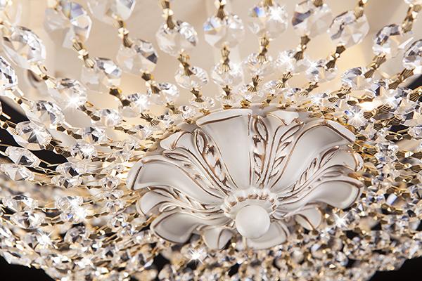 Потолочная люстра Eurosvet 3298/5 белый с золотом/прозрачный хрусталь Strotskis EUROSVET ДИЗАЙНЕРСКИЕ 181426 Белый  - Вид №1