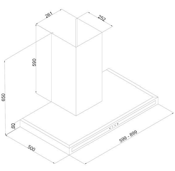 Silverline Настенная вытяжка из нержавеющей стали со встроенной подсветкой sun-id-1373899 - Вид №3