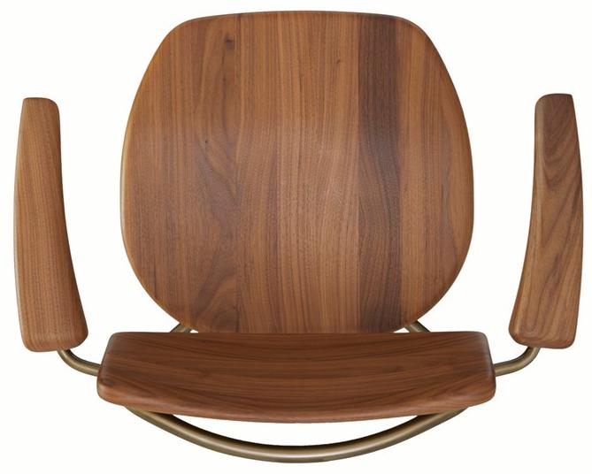 BassamFellows Штабелируемый стул из нержавеющей стали и дерева с подлокотниками Pipe Cb-580 - Вид №5