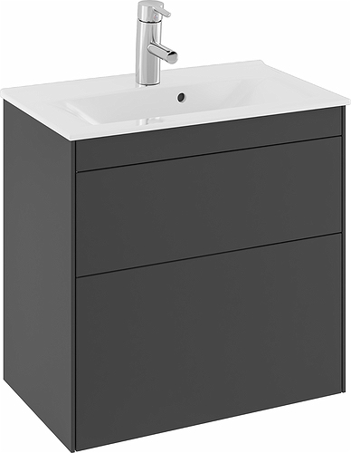 47375 IFO Sense тумба для тонкой раковины с двумя ящиками, компактная, W = 900 мм, W1 = 915 мм, белый - Вид №4