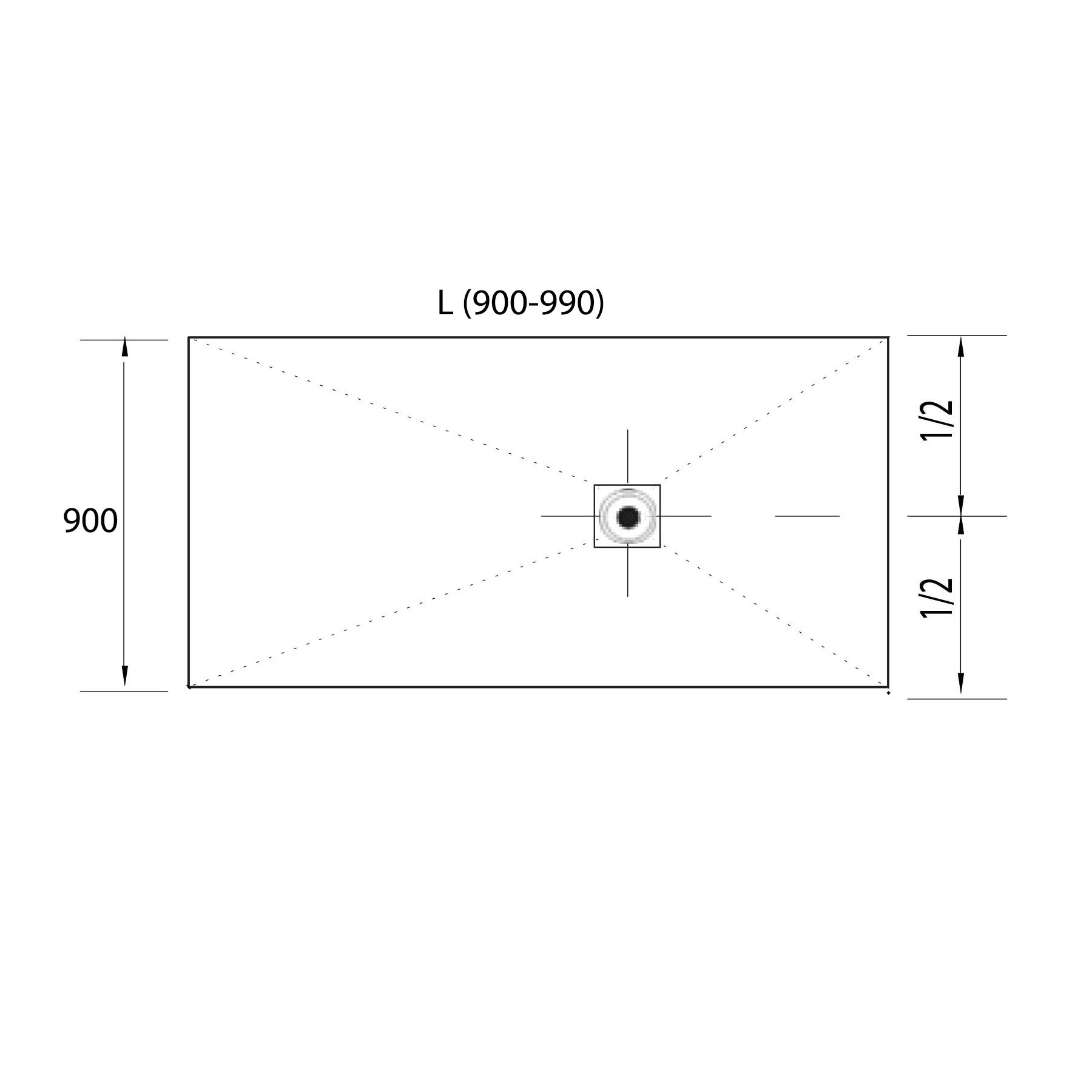 24045 SALGAR Поддон для душа RIOJA от 900 до 990 x 900 мм  - Вид №1