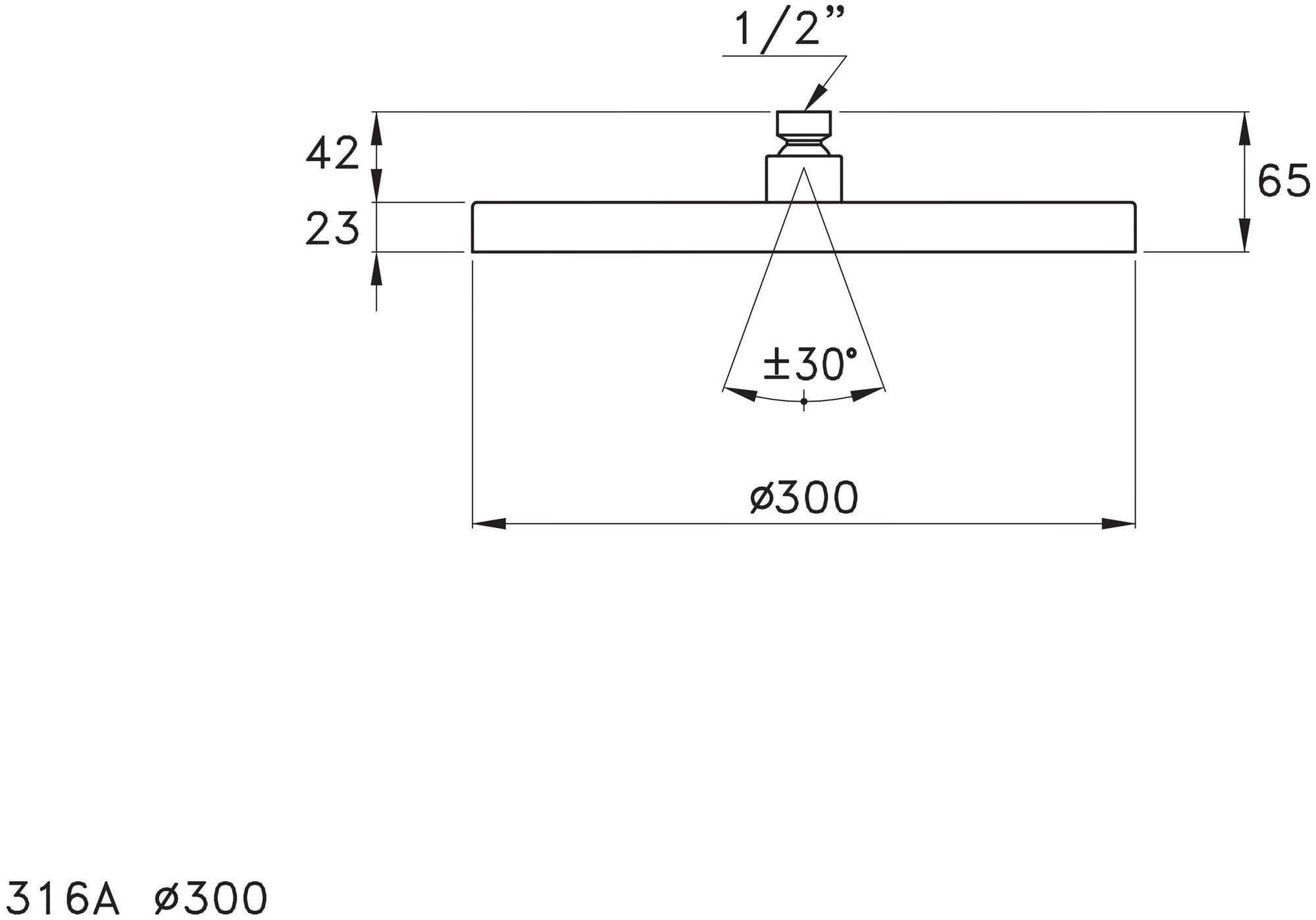RUBINETTERIE STELLA Круглая регулируемая лейка дождевого душа Sirius 316a - Вид №2
