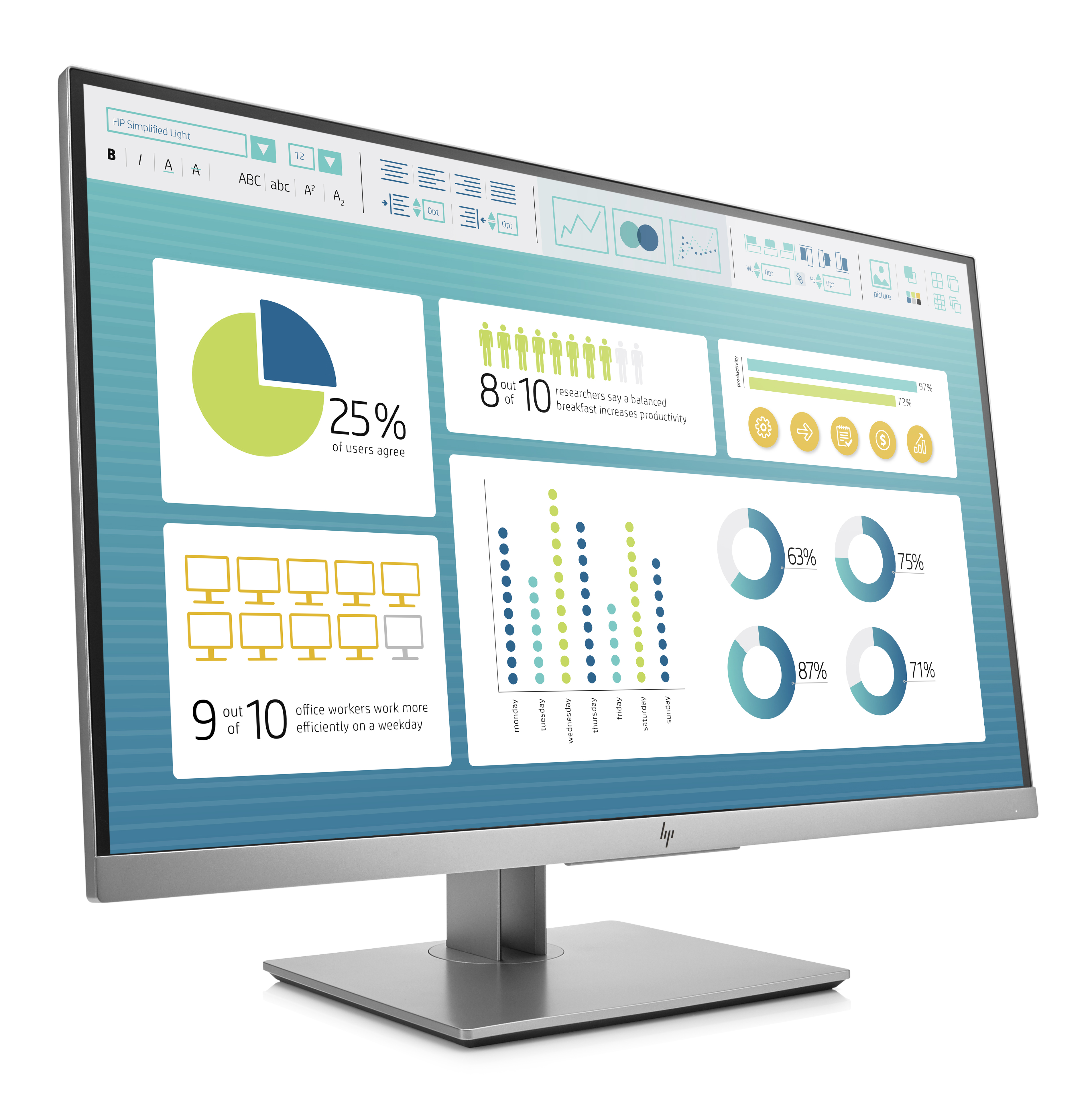 1FH50AA#ABB elitedisplay e273 monitor 27" ips micro edge, led backlit 178 / 178 250nits 1920 x 1080 1000:1 dp hdmi vga usb3.0*3 3-3-0 HP HP EliteDisplay Santreyd  - Вид №5