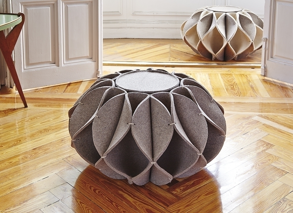 029015 Пуф высокий Grey GAN Ruff Pouf
