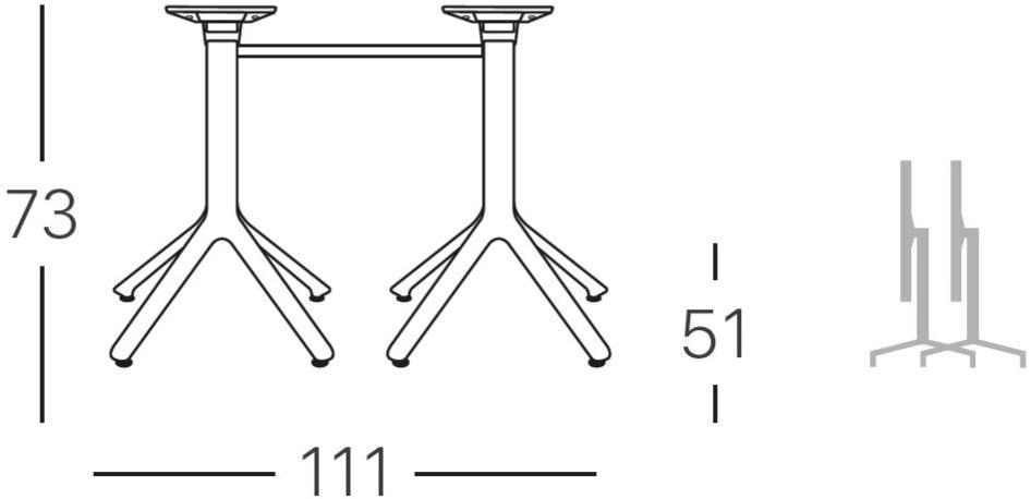 SCAB DESIGN Прямоугольный алюминиевый стол бок о бок Nemo sun-id-1357950 - Вид №6