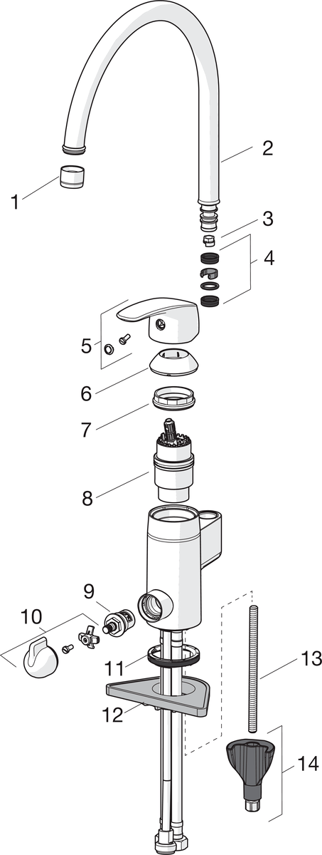 Oras 1039F Смеситель для кухни с клапаном 1039F Safira Хром  - Вид №5