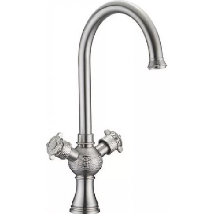 Zorg A 2004K-SL серебро Смеситель для кухни Zorg 409 х 194  - Вид №1