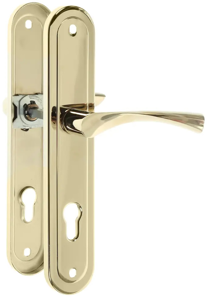 Дверная ручка Apecs на планке HP-85.0423-G золотистого оттенка 18776202
