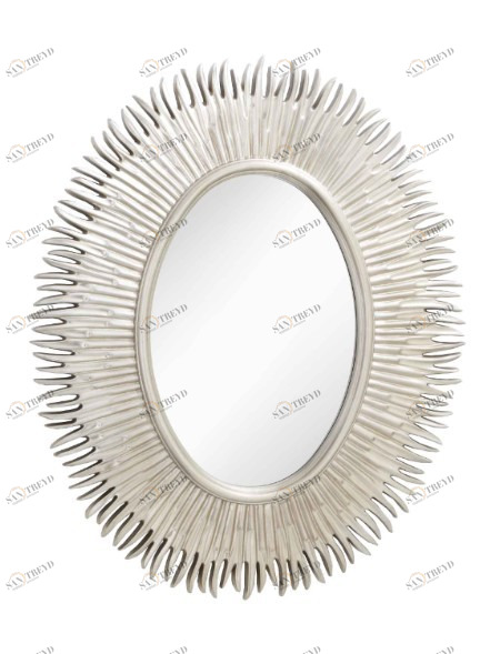Овальное зеркало настенное серебро Moher PUSHA ДИЗАЙНЕРСКИЕ 062612 Серебро 