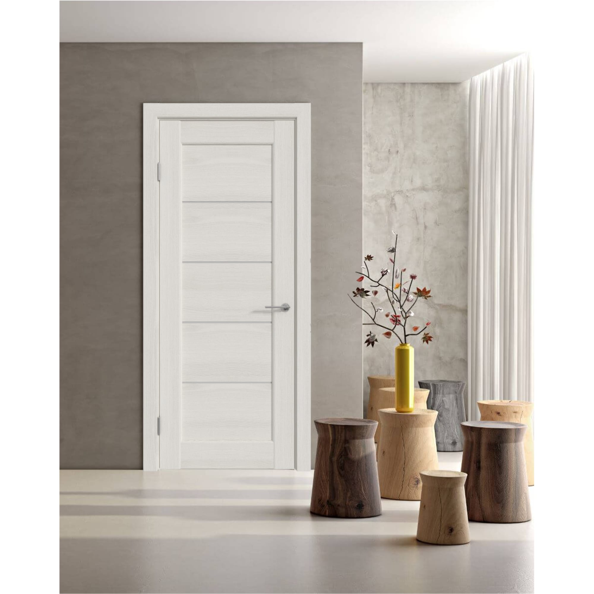 82379678 Дверь межкомнатная Дельта горизонтальная остеклённая ПВХ цвет белёный дуб 90x200 см (с замком и петлями) Santreyd  - Вид №6