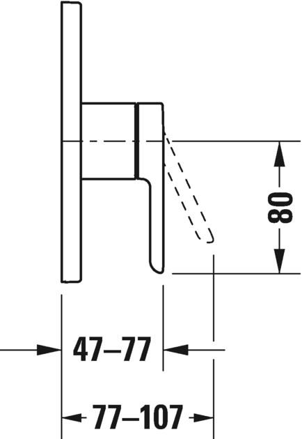 Duravit Смеситель для душа, однорычажный, встроенный C.1 C14210 0100 - Вид №2