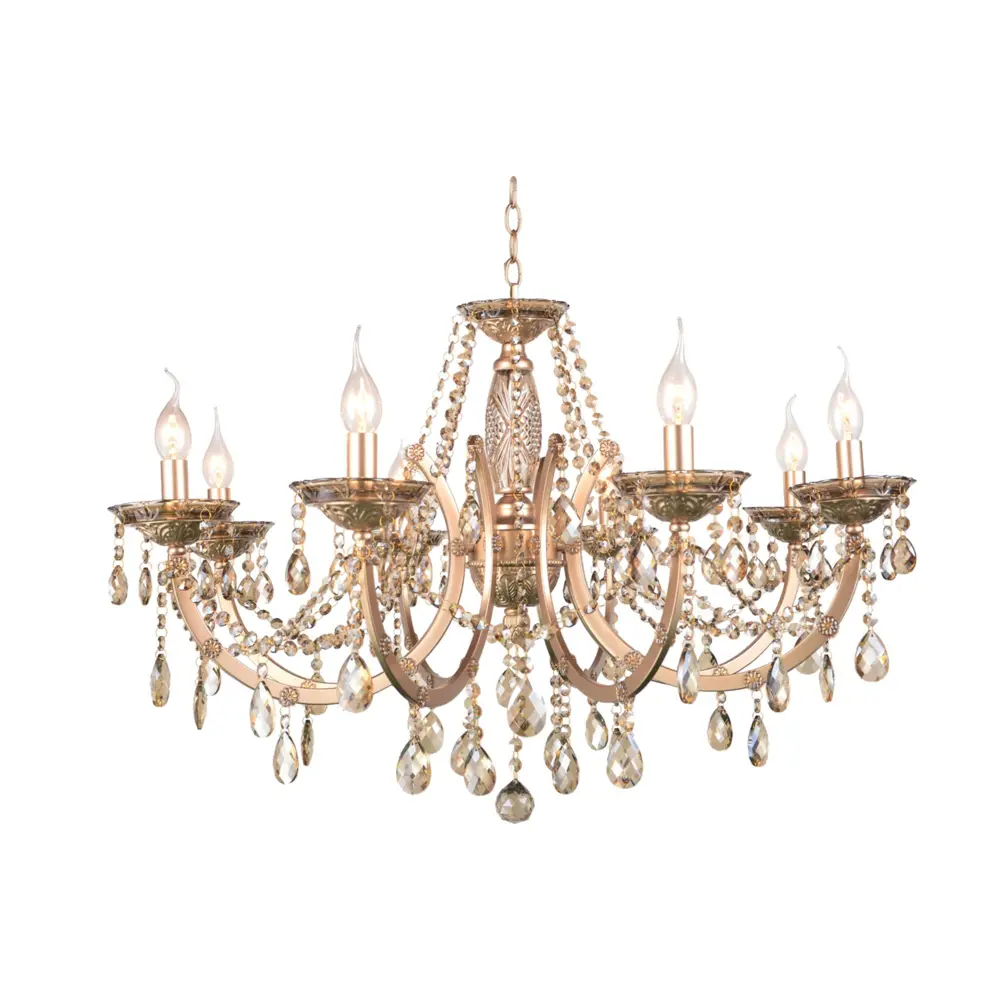Люстра хрустальная подвесная Helda 8 ламп Е14 цвет бронза LAMPLANDIA STLM-2188048 - Вид №1