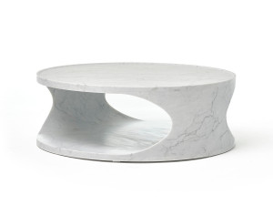 Низкий круглый журнальный столик из каррарского мрамора