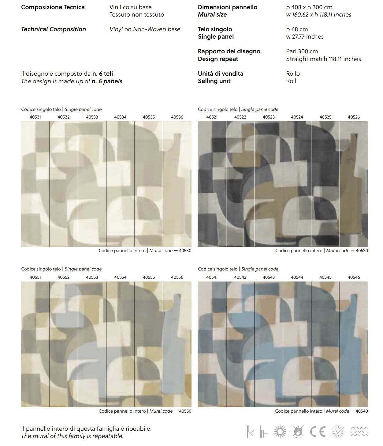 Геометрические обои Jannelli&Volpi СП 201 MURALS DECOR ARCH-00076349 - Вид №2