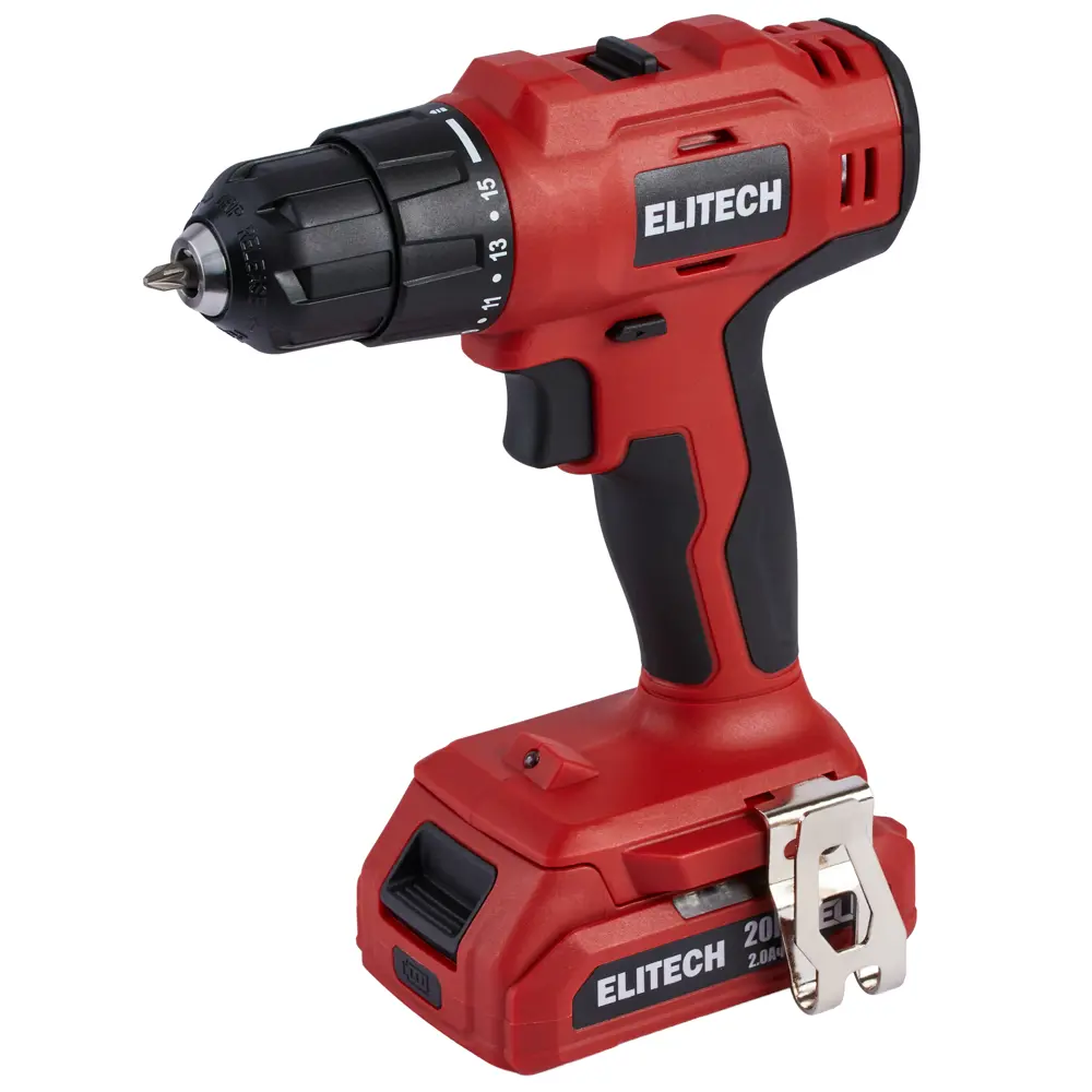 Аккумуляторная дрель-шуруповерт Elitech ДА 20-2СЛ с кейсом 89364104 STLM-0849386