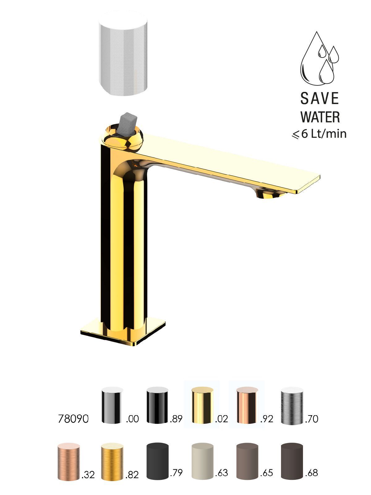 Однорычажный смеситель для раковины с ограничителем расхода Rubinetterie Frattini Narciso S ARCH-00001980