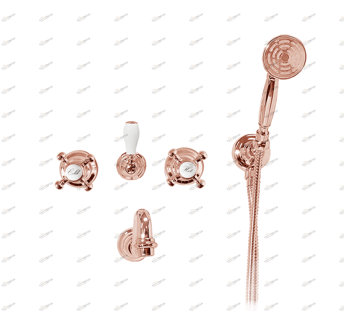 Gentry Home Центр смесителя для раковины до центра два отверстия под смеситель мм Antique Розовое золото GH102924
