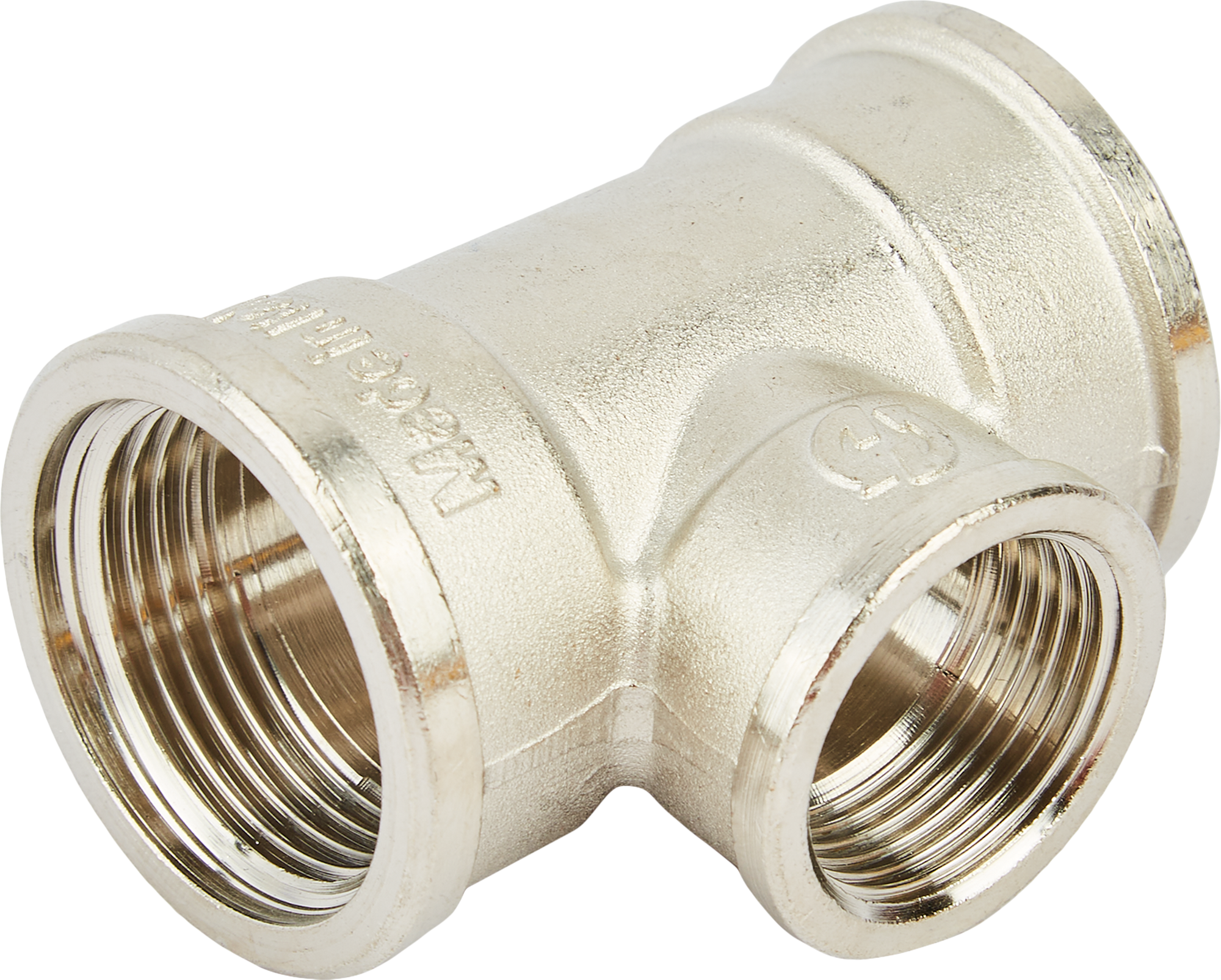 Тройник STOUT для водопровода 1"×3/4"×1" никелированная латунь 82238998 STLM-0022670