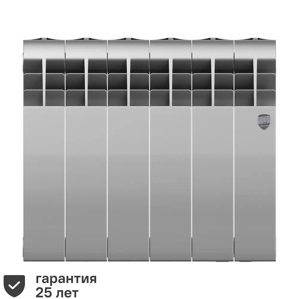 Радиатор секционный Royal Thermo Biliner 350/87 6 секций боковое подключение биметалл серый 82758178 STLM-2191787