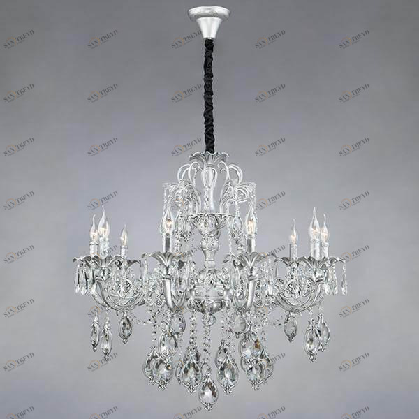 Люстра подвесная серебристая Bogates 276/10 Strotskis BOGATES ДИЗАЙНЕРСКИЕ, СВЕЧИ 00-3887191 Серебро 