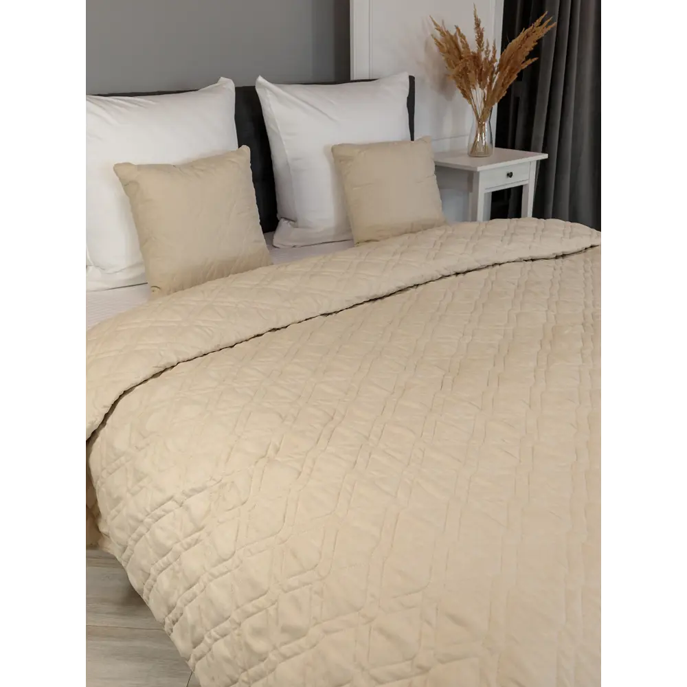 Бельвита | Кремовое покрывало из мягкой замши 220×240 см 89087188 STLM-0078214 - Вид №3