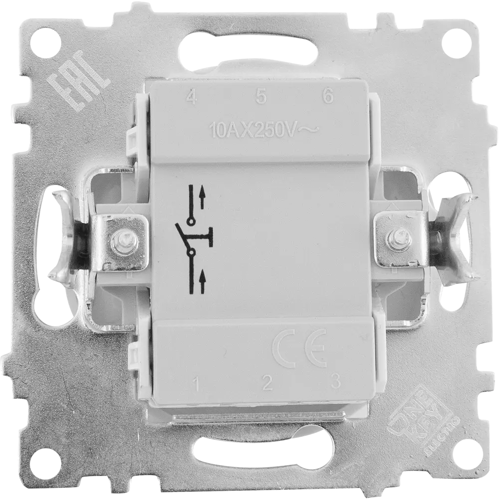 Выключатель встраиваемый Onekeyelectro 1 клавиша с самовозвратом цвет бежевый Florence STLM-2062164 - Вид №2