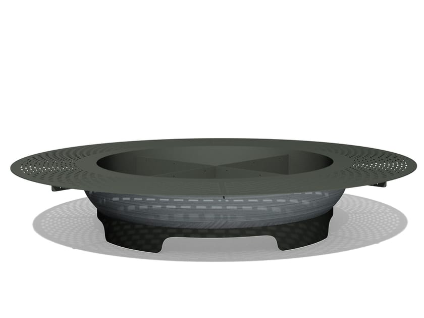 Круглая скамья из нержавеющей стали со встроенной плантатором и без спинки BENKERT BANKE Ontigo ARCH-00046100