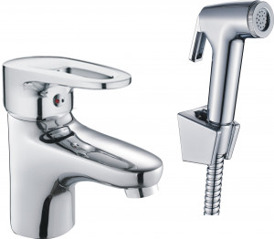 HB1268 Смеситель для раковины с гигиеническим душем , хром Haiba