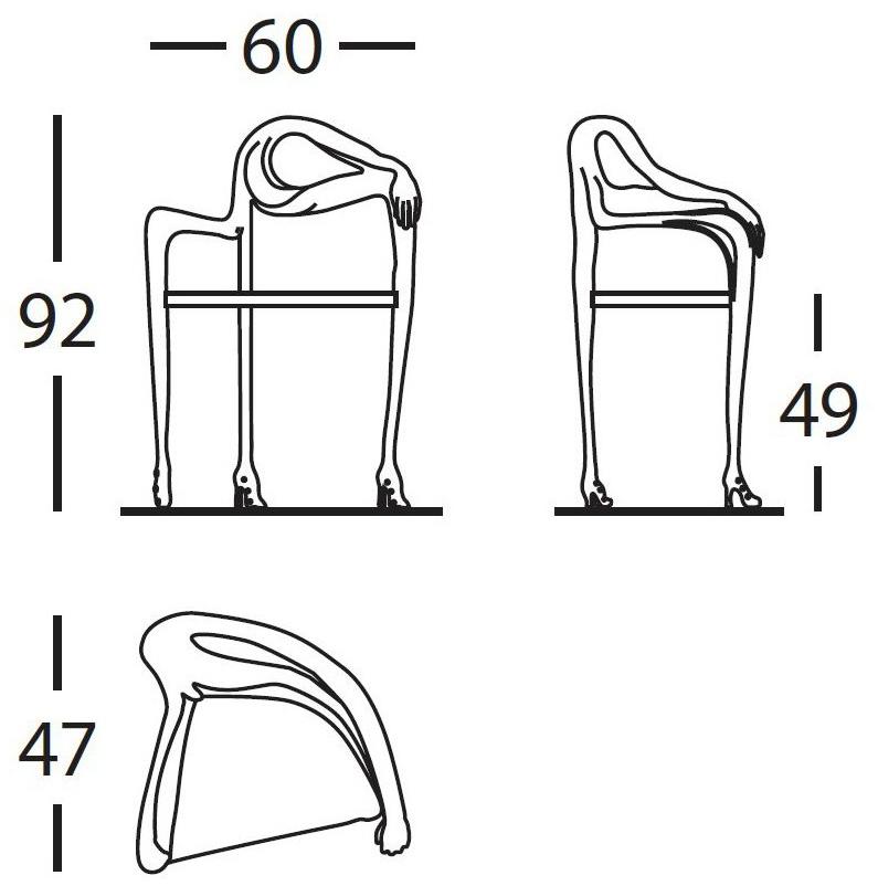 BD Barcelona Design Стул из латуни с подлокотниками Leda sun-id-1467800 - Вид №5