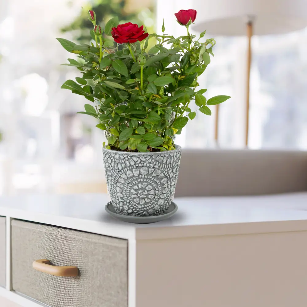 Santreyd Камешки — керамический горшок для цветов с поддоном 84450907 STLM-0050242 - Вид №3