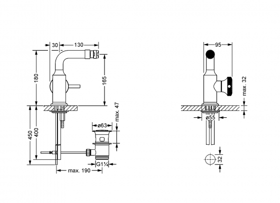 Смеситель для биде однорычажный JOERGER Valenciaновинка 638.10.111.000-AA - Вид №1