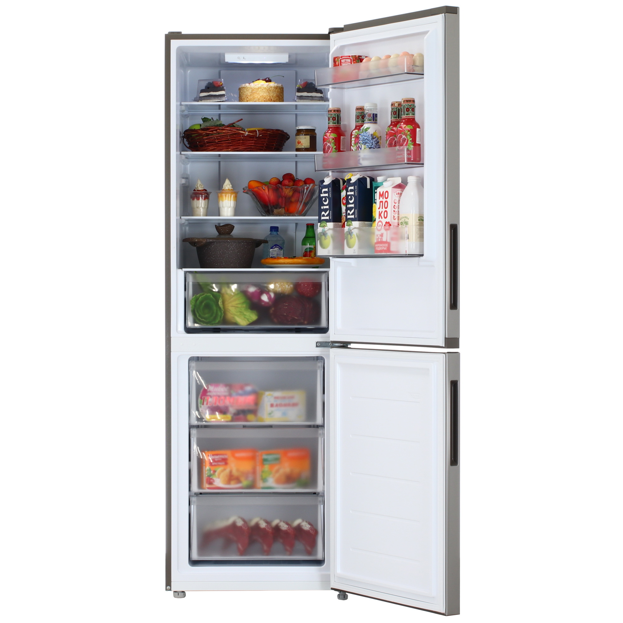 9236260 Холодильник с морозильником   Candy CFN6185S серебристый STDN-0136167 - Вид №5