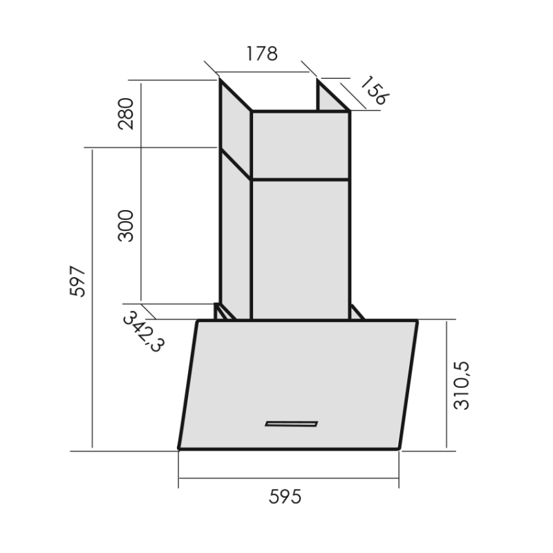 8163475 Вытяжка наклонная MBS GARTENZIA 160 GLASS черный STDN-0108174 - Вид №14