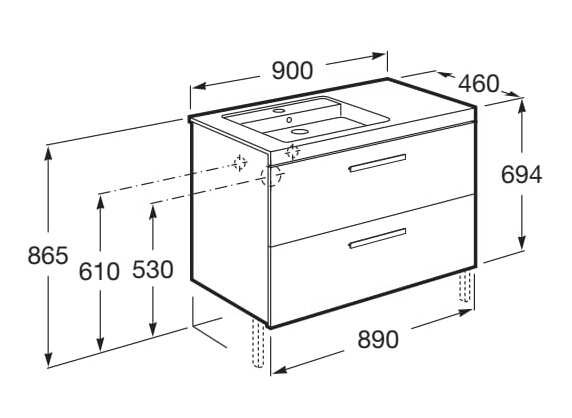 Подвесной шкаф с одной раковиной со встроенной раковиной Roca Prisma ARCH-00031879 - Вид №31