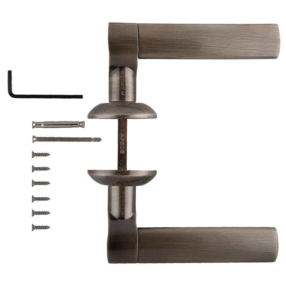 Ручки дверные на розетке Apecs H-0592-A, цвет античная бронза STLM-2004298 - Вид №2