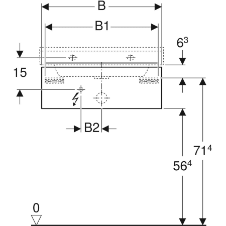 500.505.01.1 Шкафчик для раковины Geberit Xeno², с одним выдвижным ящиком Geberit  - Вид №3