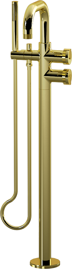 E-11557-R1PB-L1BB-PB Смеситель напольный отдельностоящий (внешняя часть) GRAFF MOD+