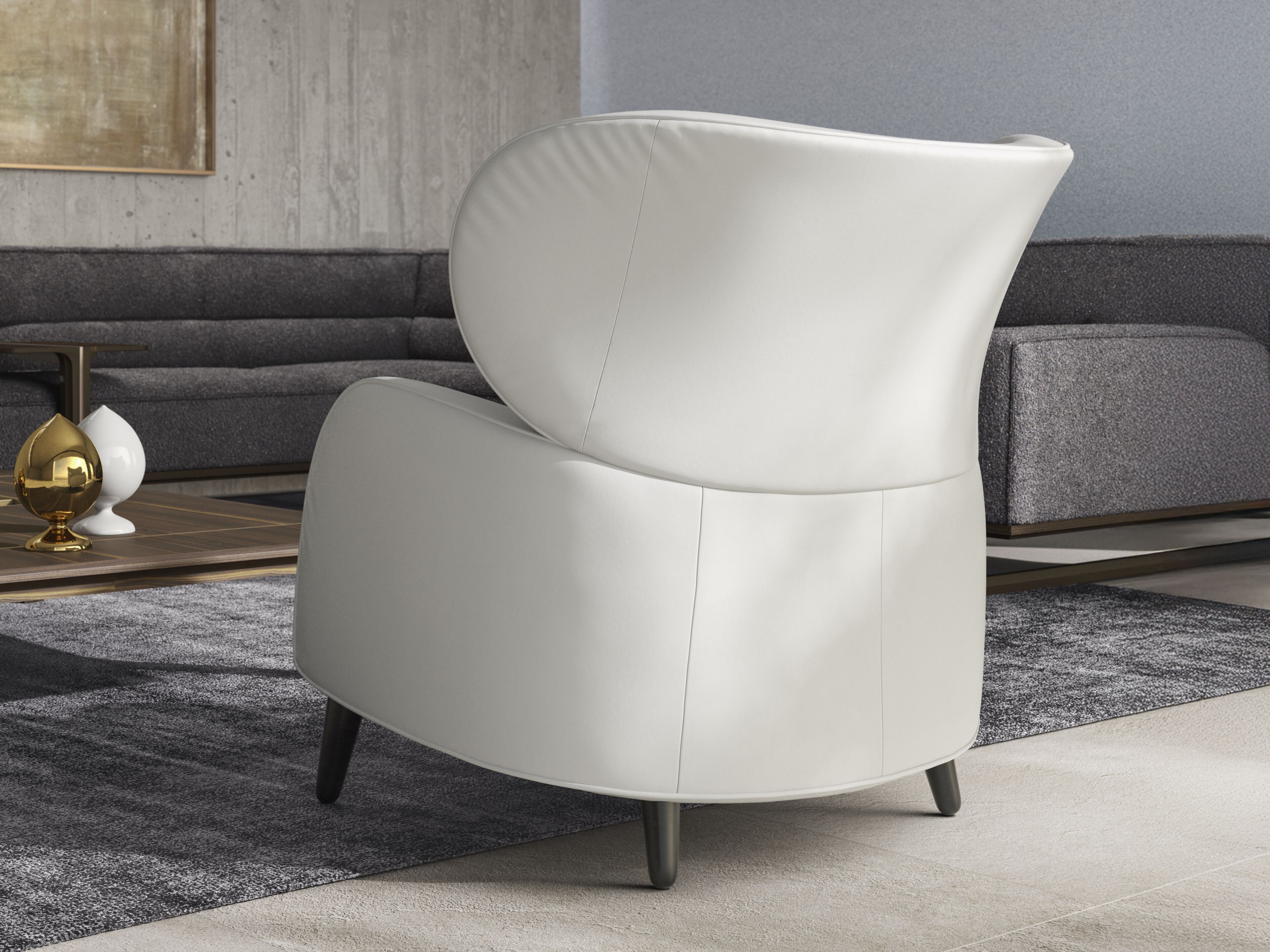 Кожаное кресло с подлокотниками Natuzzi Italia BLOSSOM ARCH-00031285 - Вид №3