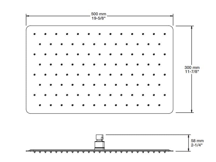 Прямоугольная душевая головка из нержавеющей стали BARIL TET-2012-01 ARCH-00141314 - Вид №2