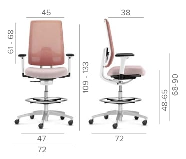 Регулируемое по высоте вращающееся офисное кресло с сетчатой спинкой Dauphin Indeed Automatic ARCH-00110664 - Вид №5