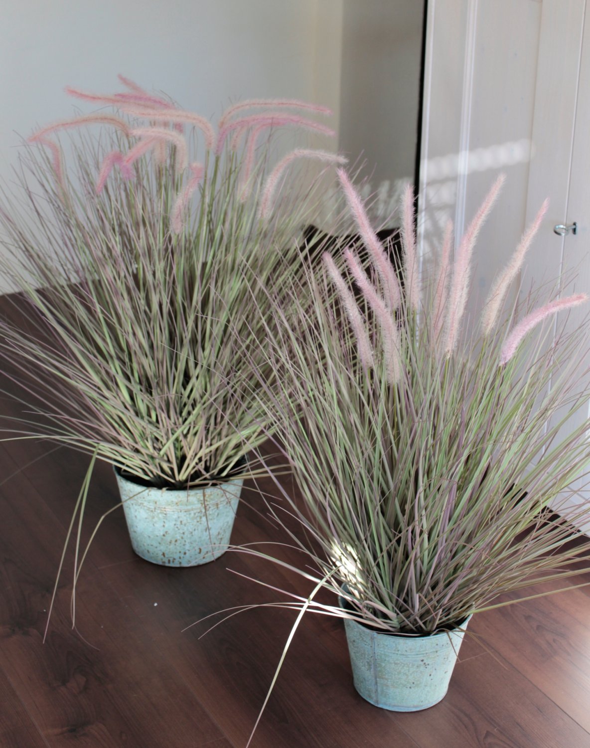 4842 819 a3 Искусственный пучок травы в металлическом горшке, 100 см, матовый зеленый H-andreas  - Вид №6