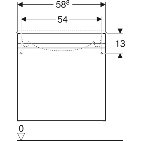 869558000 Шкафчик для встраиваемой раковины Geberit Renova Plan, с одним выдвижным и одним внутренним выдвижным ящиком Geberit  - Вид №29