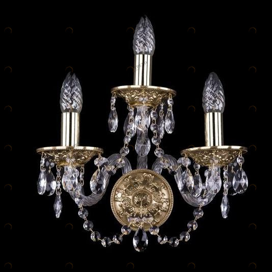 Бра Bohemia Ivele 1610/3/G BOHEMIA IVELE СВЕЧА 079358 Золото;прозрачный 