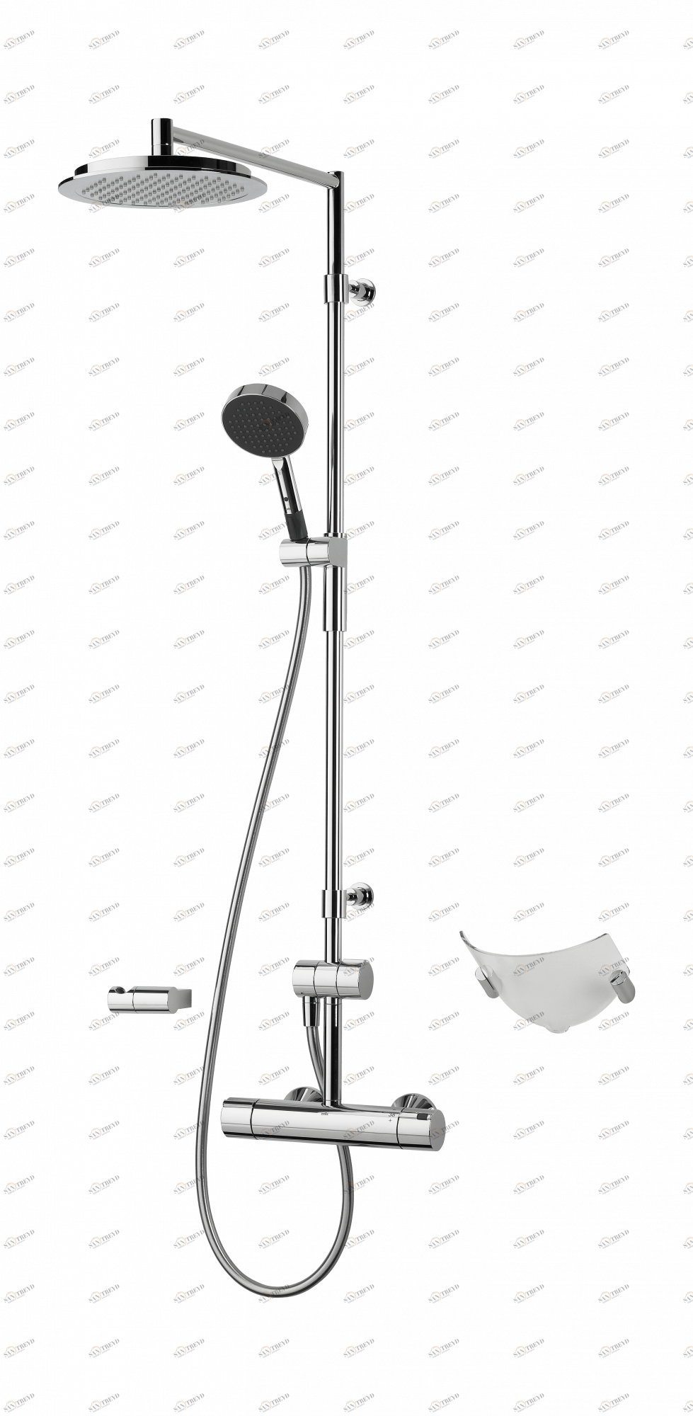 Oras 2892U Смеситель с верхним душем rain shower 2892U Cubista Хром 