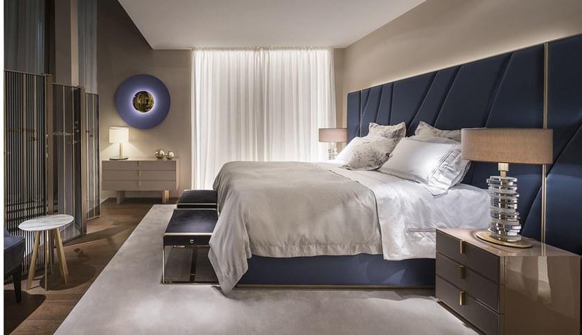 Paolo Castelli Лаковая прикроватная тумбочка из мдф и воловьей кожи с ящиками Fine sun-id-1503014 - Вид №6