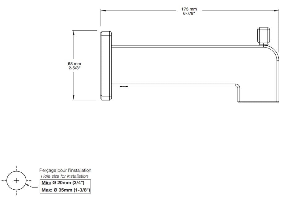 Дозирующий носик для настенной ванны BARIL BEC-0520-84 ARCH-00057316 - Вид №1