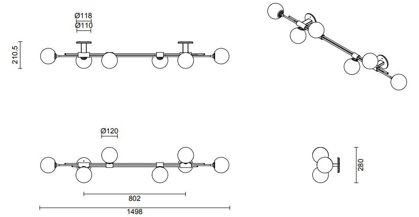 Светодиодный настенный светильник из металла и стекла Articolo Studios Trilogy ARCH-00087594 - Вид №9